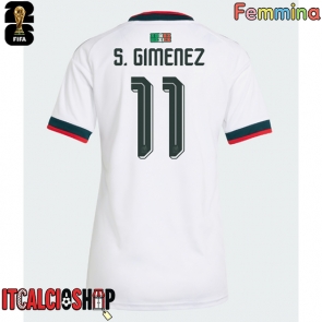 Messico Santiago Gimenez #11 Seconda Maglia Femmina Mondiali 2026 Manica Corta